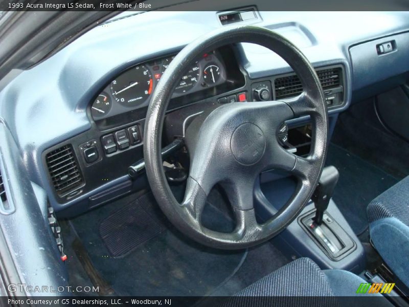 Frost White / Blue 1993 Acura Integra LS Sedan