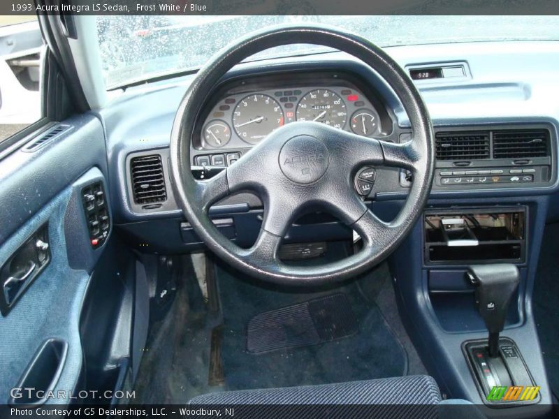 Frost White / Blue 1993 Acura Integra LS Sedan