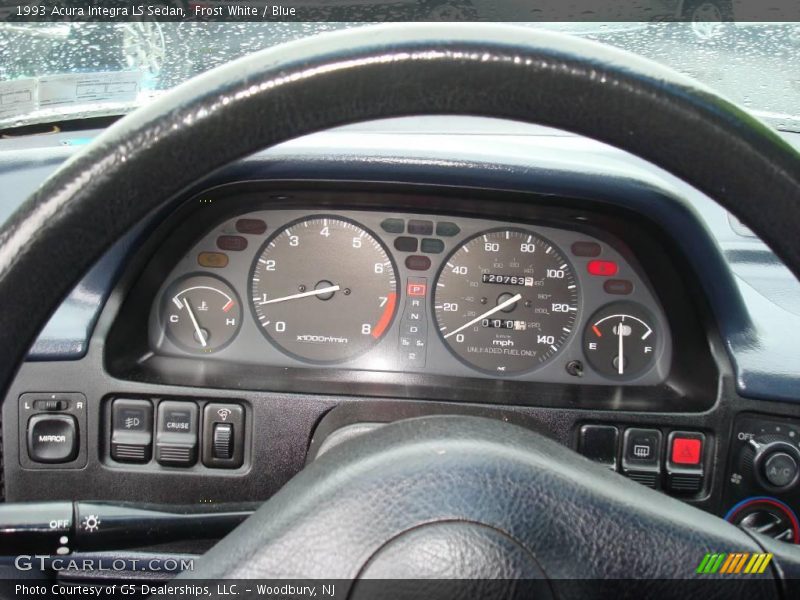 Frost White / Blue 1993 Acura Integra LS Sedan