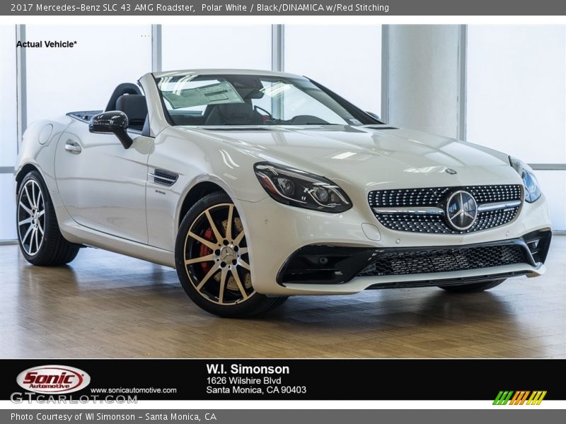 Polar White / Black/DINAMICA w/Red Stitching 2017 Mercedes-Benz SLC 43 AMG Roadster