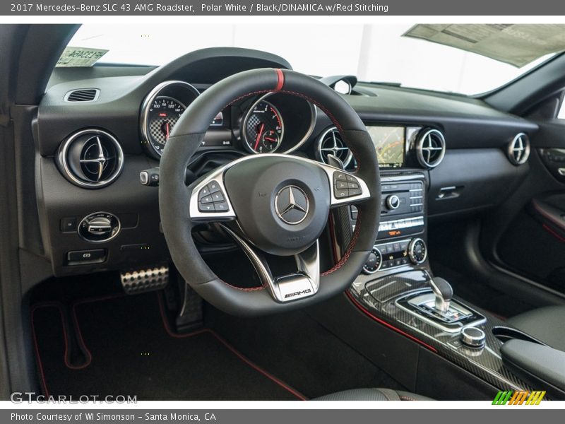 Polar White / Black/DINAMICA w/Red Stitching 2017 Mercedes-Benz SLC 43 AMG Roadster
