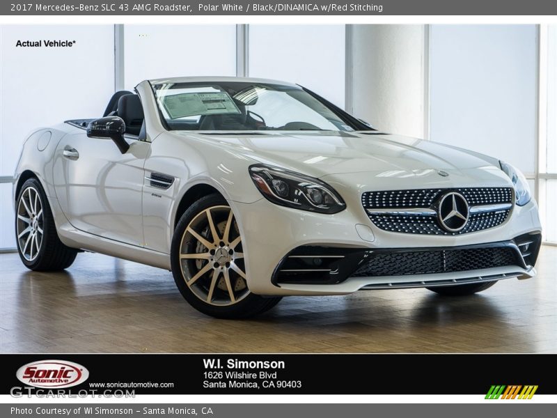 Polar White / Black/DINAMICA w/Red Stitching 2017 Mercedes-Benz SLC 43 AMG Roadster