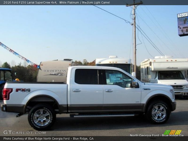 White Platinum / Medium Light Camel 2016 Ford F150 Lariat SuperCrew 4x4