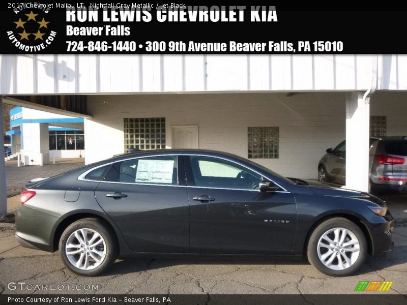 Nightfall Gray Metallic / Jet Black 2017 Chevrolet Malibu LT