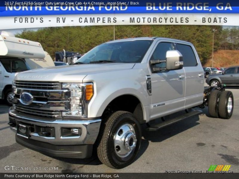 Ingot Silver / Black 2017 Ford F350 Super Duty Lariat Crew Cab 4x4 Chassis