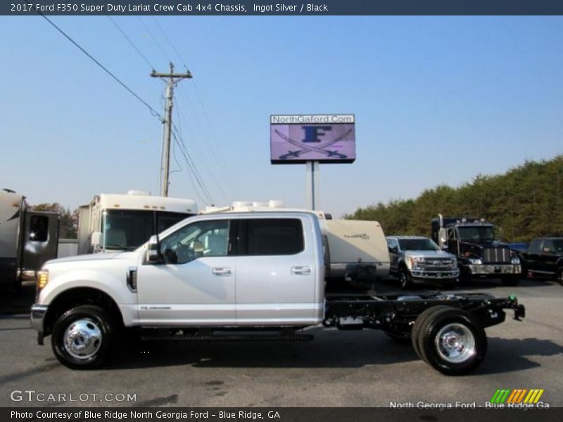 Ingot Silver / Black 2017 Ford F350 Super Duty Lariat Crew Cab 4x4 Chassis