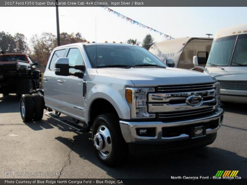 Ingot Silver / Black 2017 Ford F350 Super Duty Lariat Crew Cab 4x4 Chassis