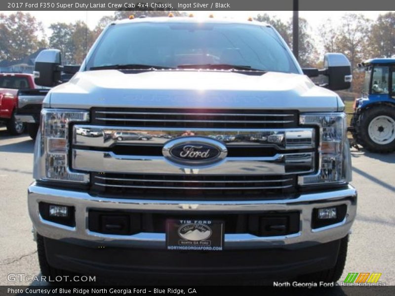 Ingot Silver / Black 2017 Ford F350 Super Duty Lariat Crew Cab 4x4 Chassis
