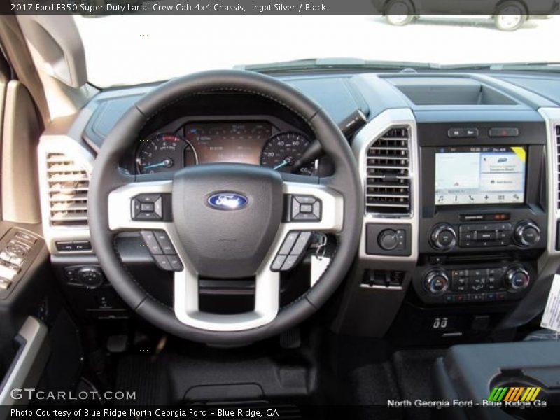 Ingot Silver / Black 2017 Ford F350 Super Duty Lariat Crew Cab 4x4 Chassis