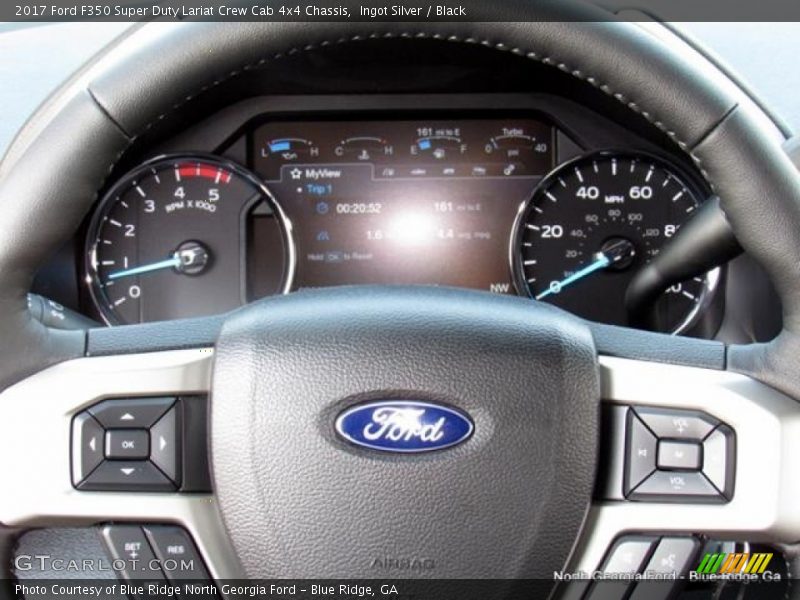 Ingot Silver / Black 2017 Ford F350 Super Duty Lariat Crew Cab 4x4 Chassis