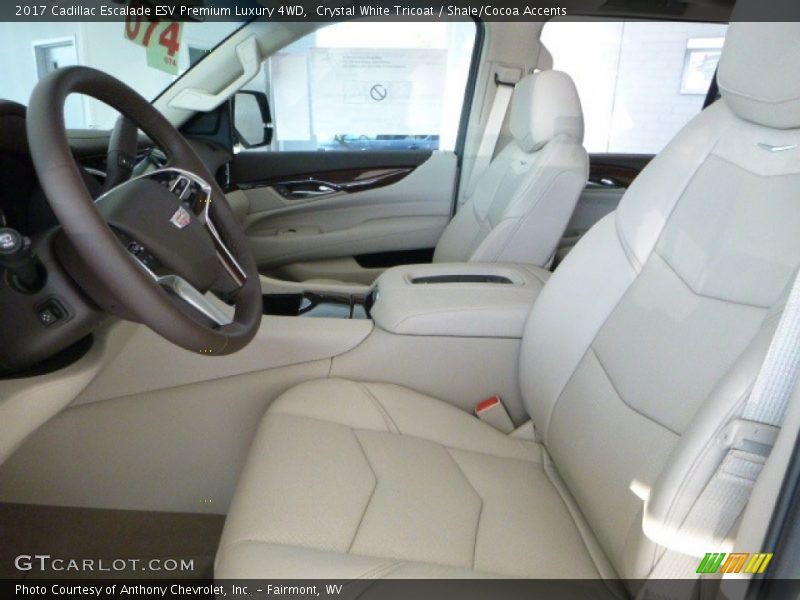 Crystal White Tricoat / Shale/Cocoa Accents 2017 Cadillac Escalade ESV Premium Luxury 4WD