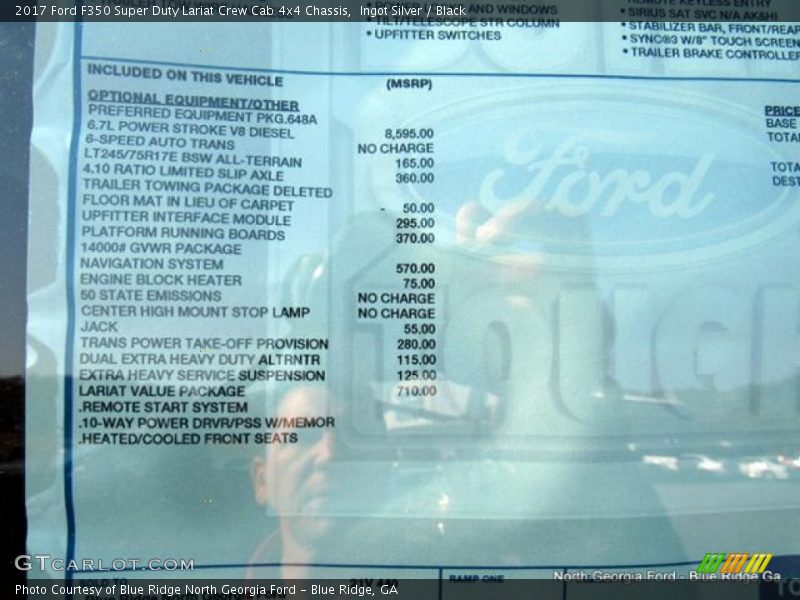 Ingot Silver / Black 2017 Ford F350 Super Duty Lariat Crew Cab 4x4 Chassis