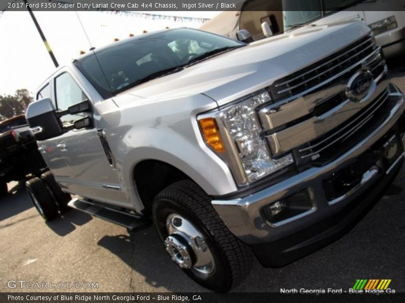 Ingot Silver / Black 2017 Ford F350 Super Duty Lariat Crew Cab 4x4 Chassis