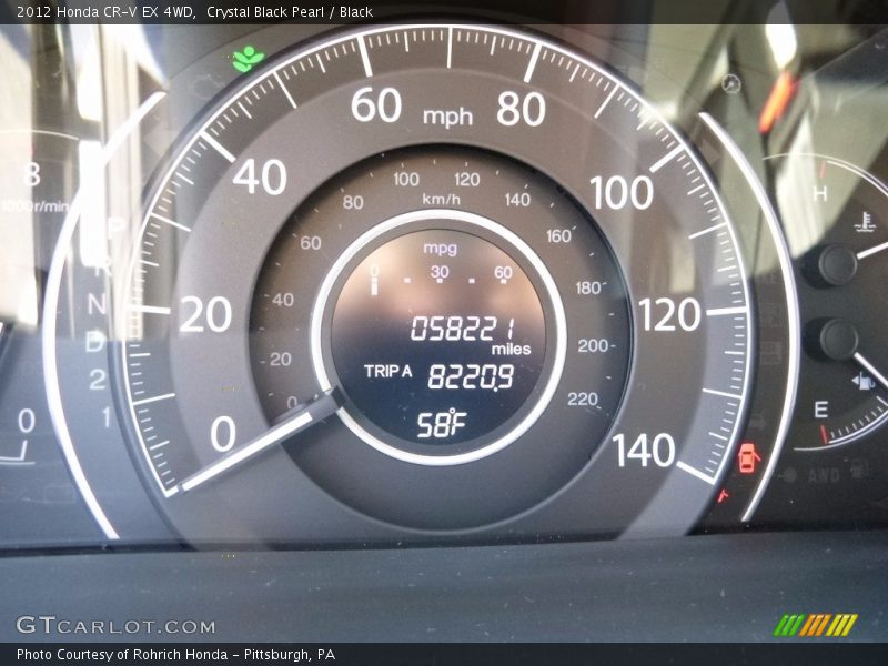Crystal Black Pearl / Black 2012 Honda CR-V EX 4WD