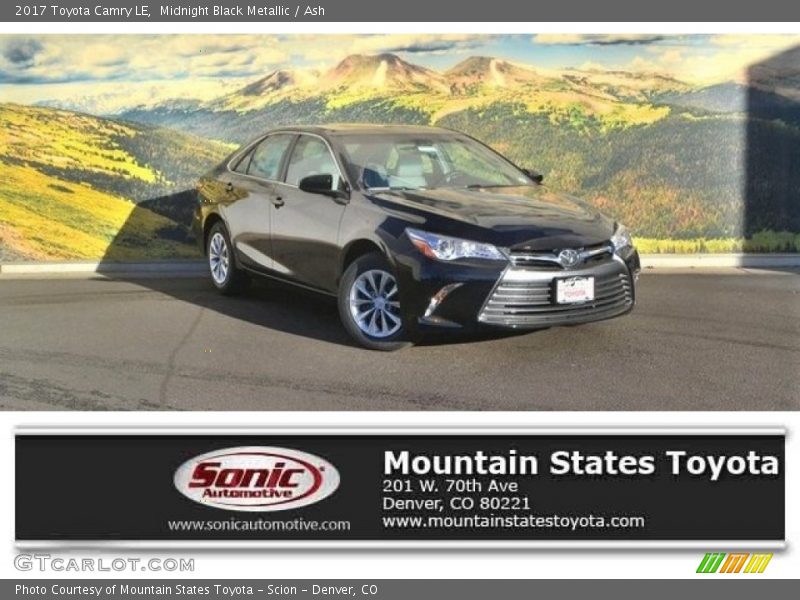 Midnight Black Metallic / Ash 2017 Toyota Camry LE