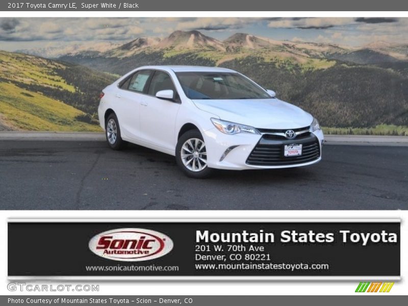 Super White / Black 2017 Toyota Camry LE