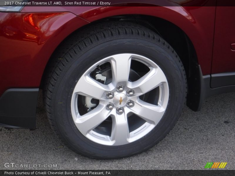 Siren Red Tintcoat / Ebony 2017 Chevrolet Traverse LT AWD
