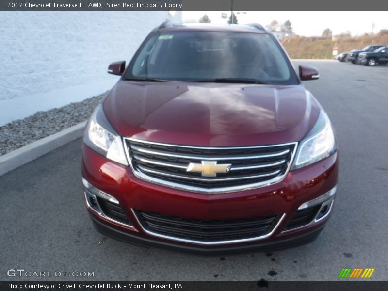 Siren Red Tintcoat / Ebony 2017 Chevrolet Traverse LT AWD
