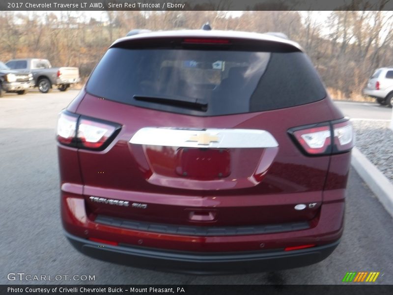 Siren Red Tintcoat / Ebony 2017 Chevrolet Traverse LT AWD