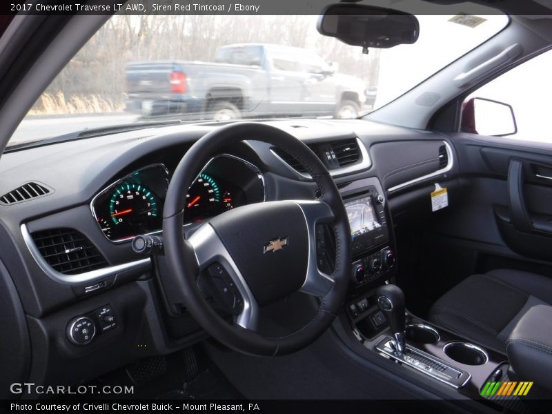 Siren Red Tintcoat / Ebony 2017 Chevrolet Traverse LT AWD