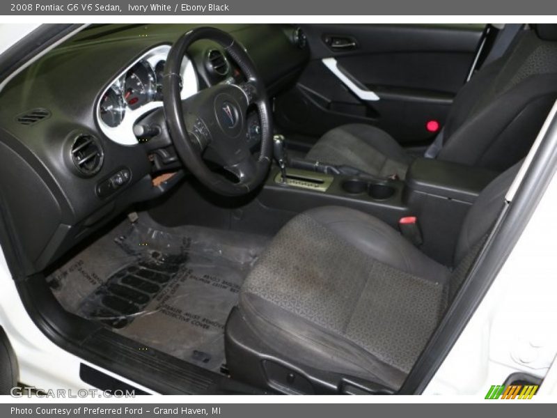 Ivory White / Ebony Black 2008 Pontiac G6 V6 Sedan