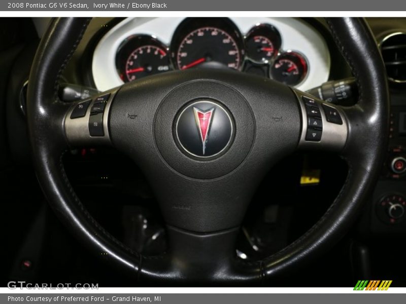Ivory White / Ebony Black 2008 Pontiac G6 V6 Sedan