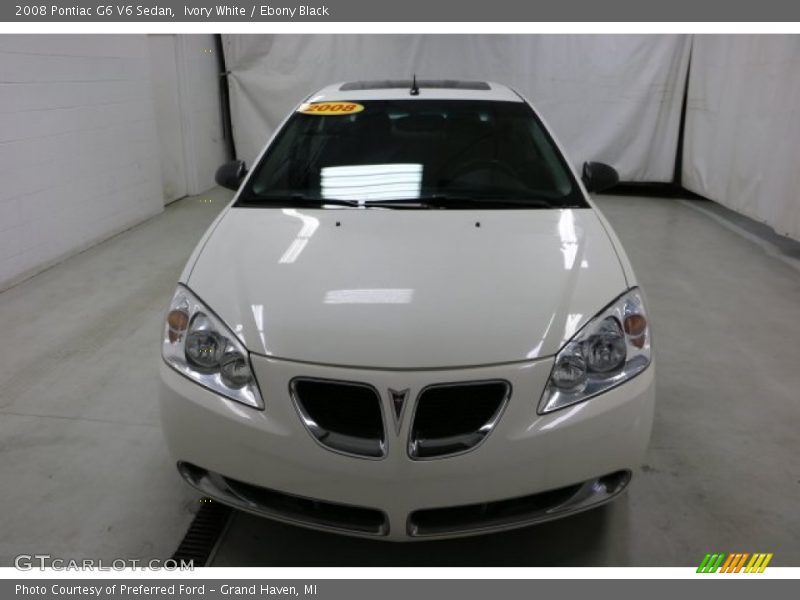 Ivory White / Ebony Black 2008 Pontiac G6 V6 Sedan