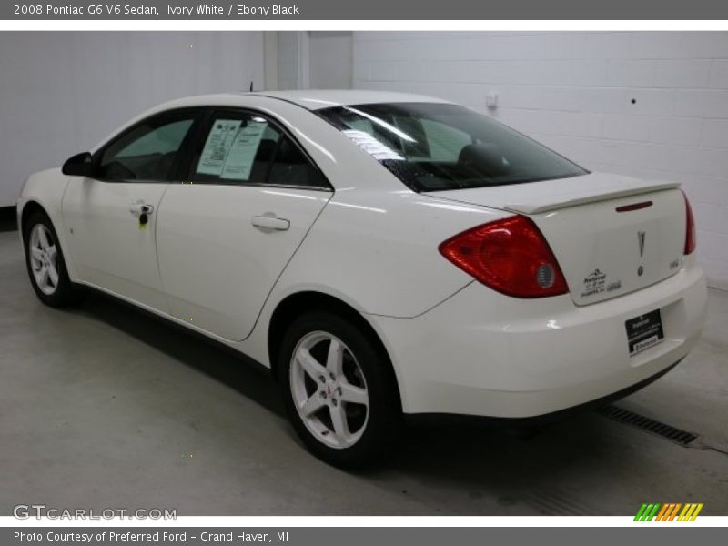 Ivory White / Ebony Black 2008 Pontiac G6 V6 Sedan