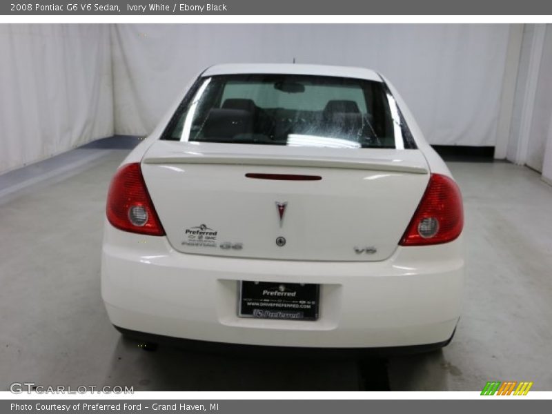 Ivory White / Ebony Black 2008 Pontiac G6 V6 Sedan