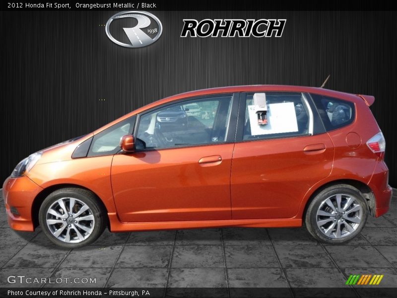 Orangeburst Metallic / Black 2012 Honda Fit Sport