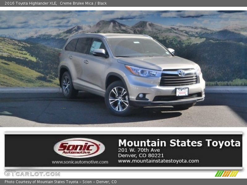 Creme Brulee Mica / Black 2016 Toyota Highlander XLE