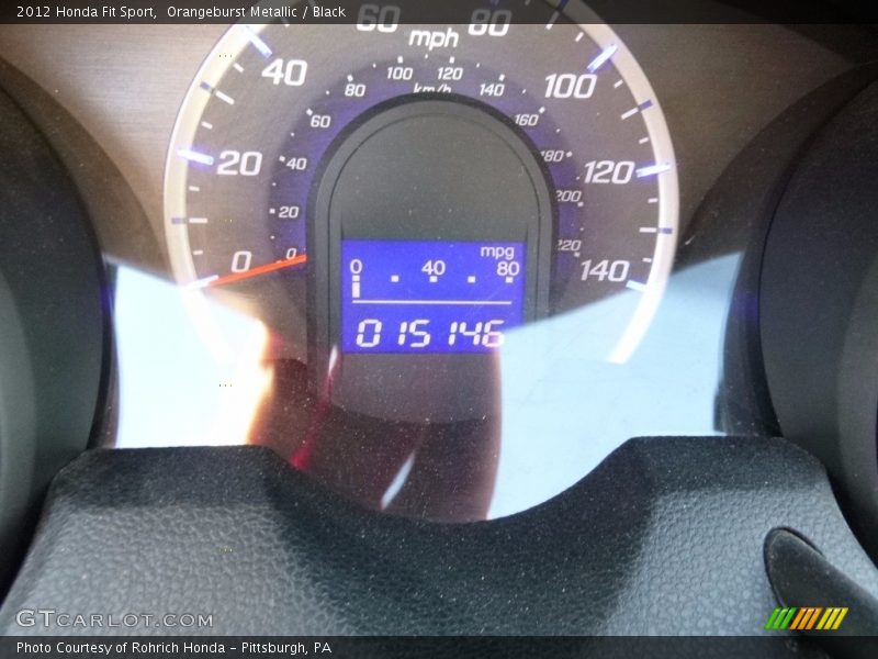 Orangeburst Metallic / Black 2012 Honda Fit Sport