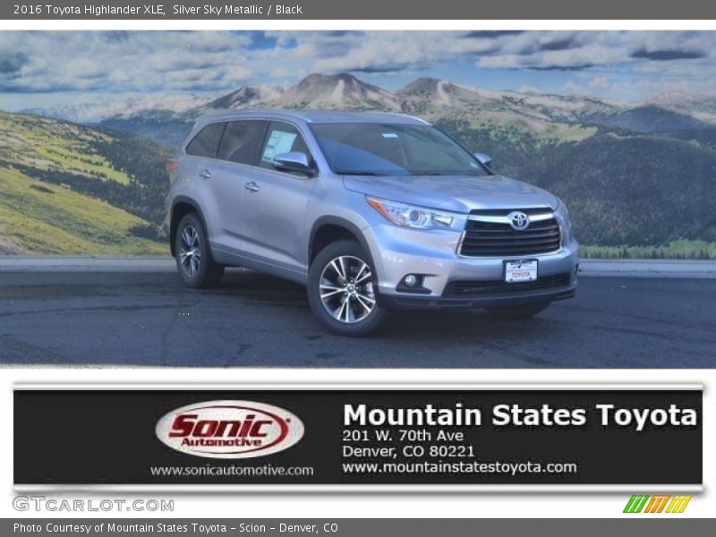 Silver Sky Metallic / Black 2016 Toyota Highlander XLE