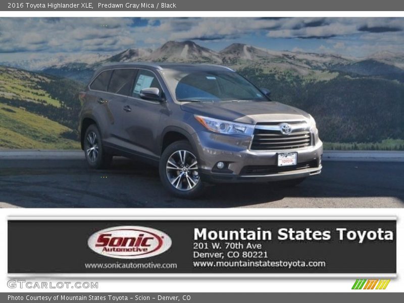 Predawn Gray Mica / Black 2016 Toyota Highlander XLE