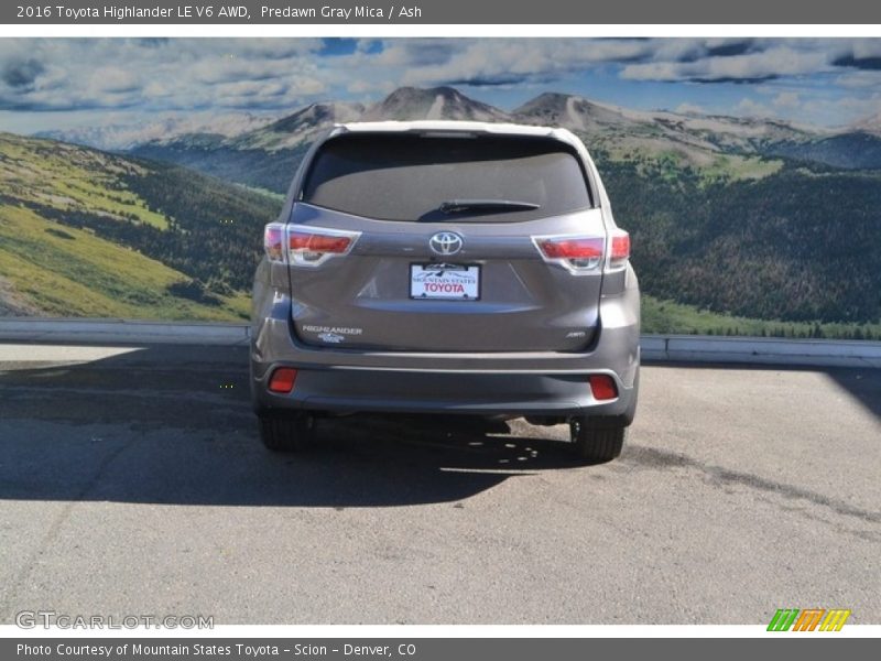 Predawn Gray Mica / Ash 2016 Toyota Highlander LE V6 AWD