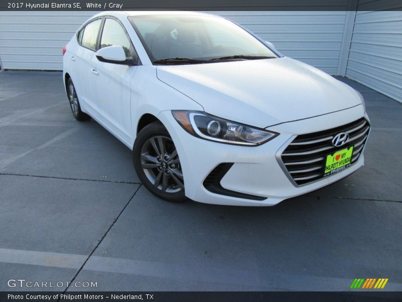 White / Gray 2017 Hyundai Elantra SE
