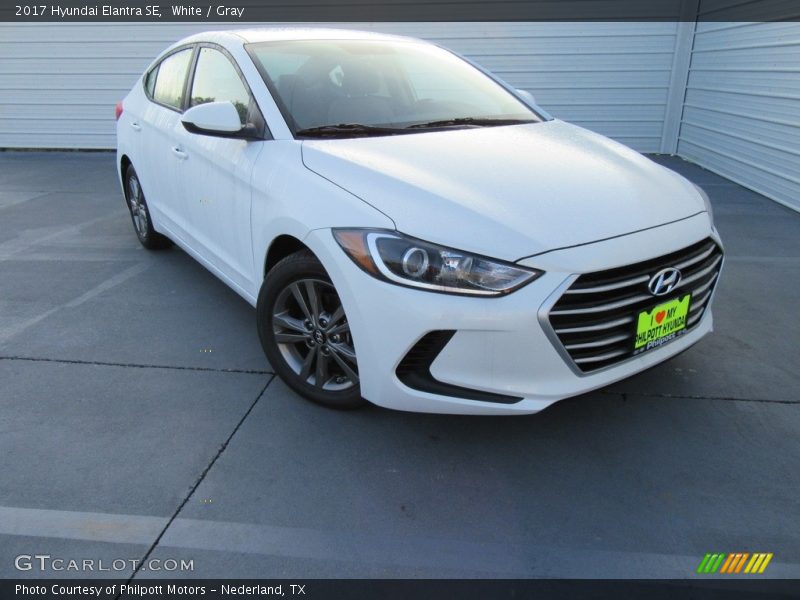 White / Gray 2017 Hyundai Elantra SE