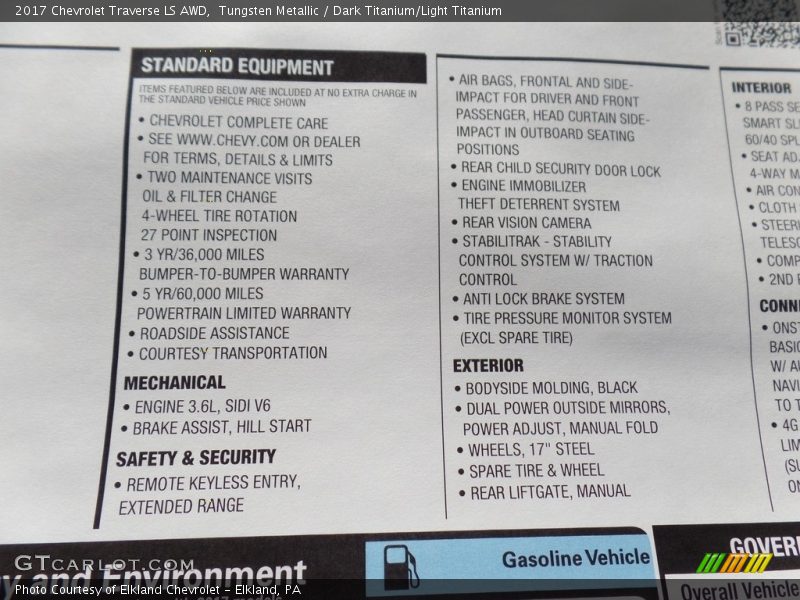 Tungsten Metallic / Dark Titanium/Light Titanium 2017 Chevrolet Traverse LS AWD