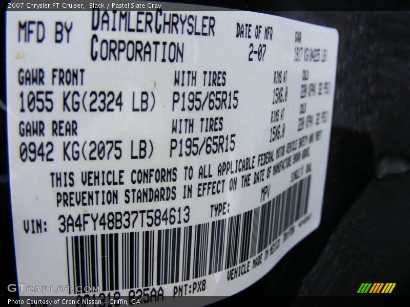 Black / Pastel Slate Gray 2007 Chrysler PT Cruiser