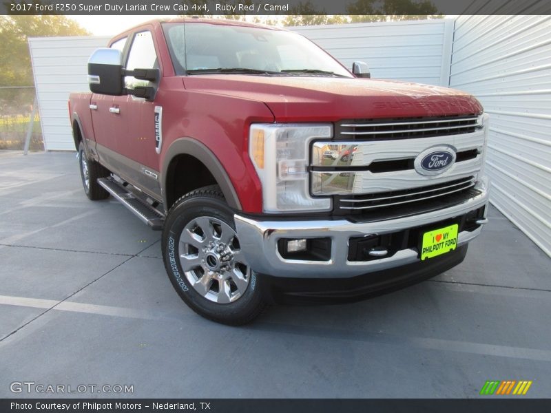 Ruby Red / Camel 2017 Ford F250 Super Duty Lariat Crew Cab 4x4