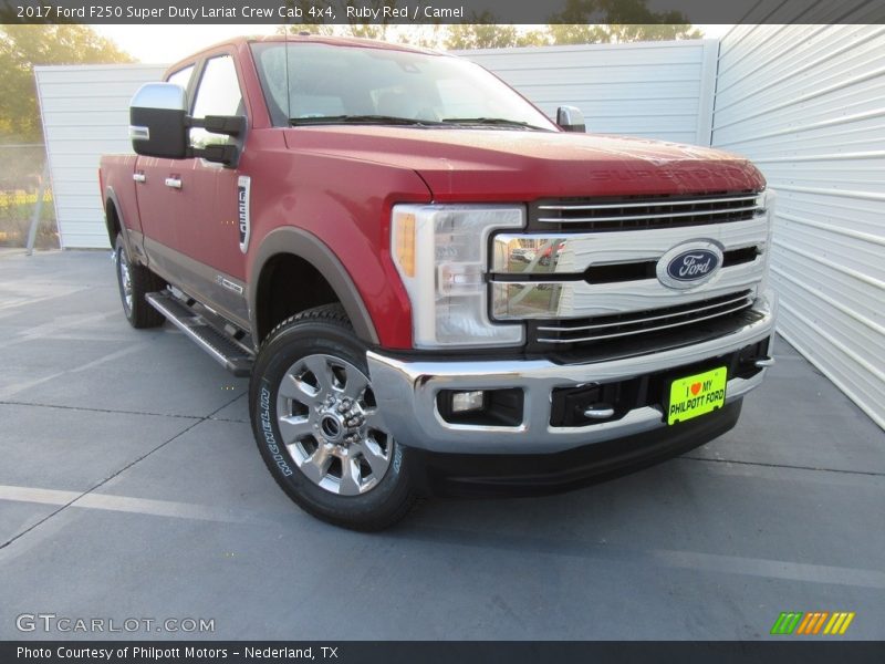 Ruby Red / Camel 2017 Ford F250 Super Duty Lariat Crew Cab 4x4