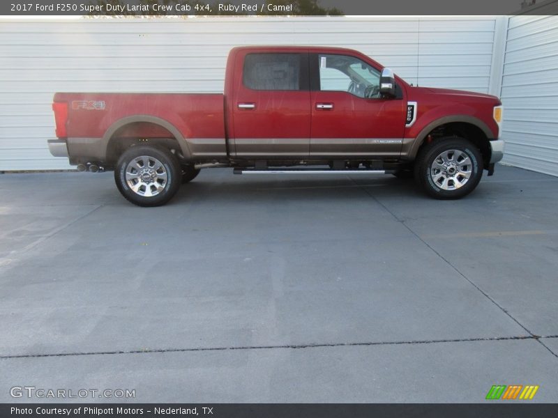 Ruby Red / Camel 2017 Ford F250 Super Duty Lariat Crew Cab 4x4