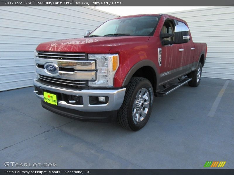 Ruby Red / Camel 2017 Ford F250 Super Duty Lariat Crew Cab 4x4