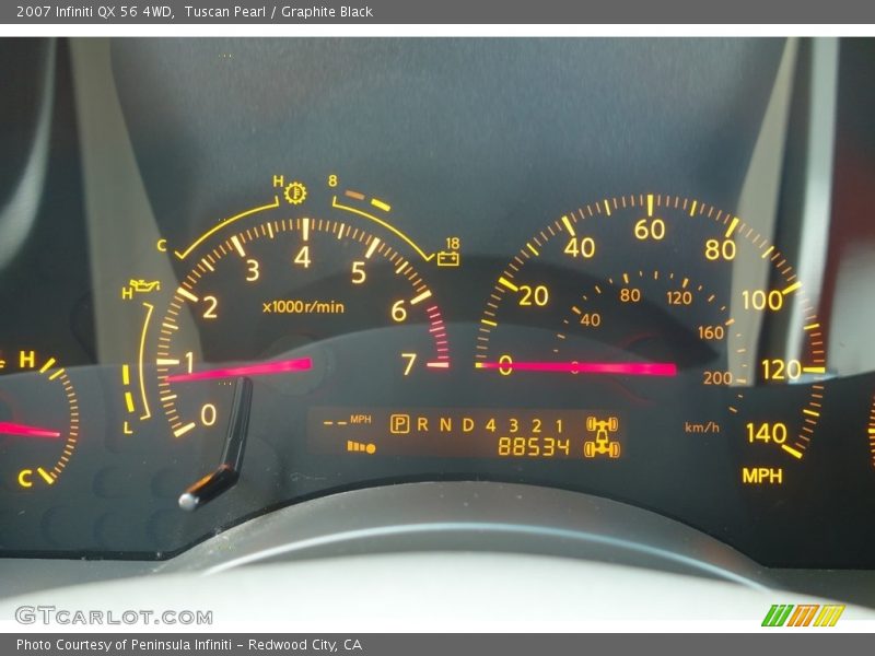 Tuscan Pearl / Graphite Black 2007 Infiniti QX 56 4WD