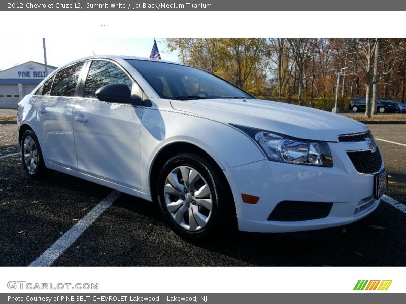 Summit White / Jet Black/Medium Titanium 2012 Chevrolet Cruze LS