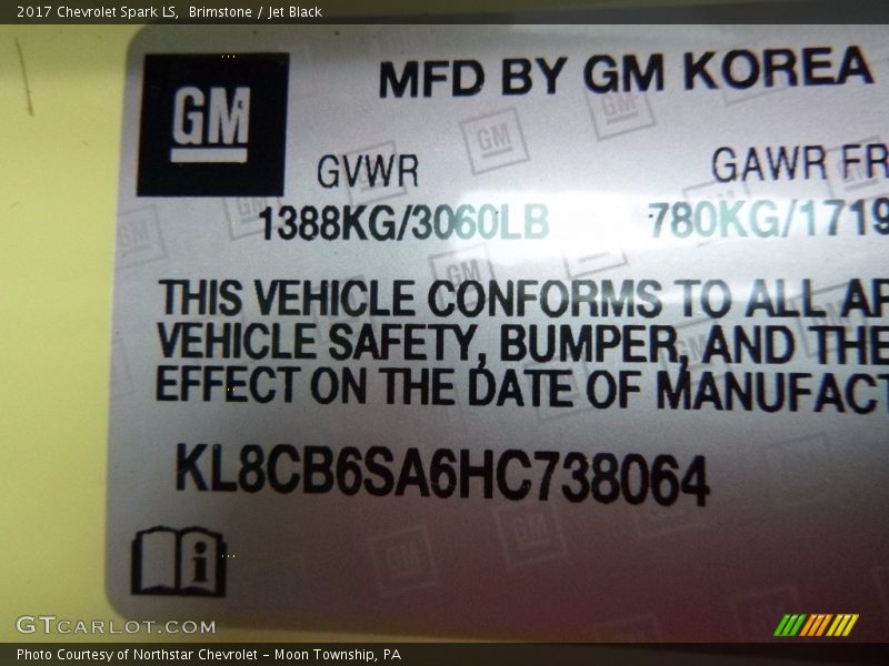 Brimstone / Jet Black 2017 Chevrolet Spark LS