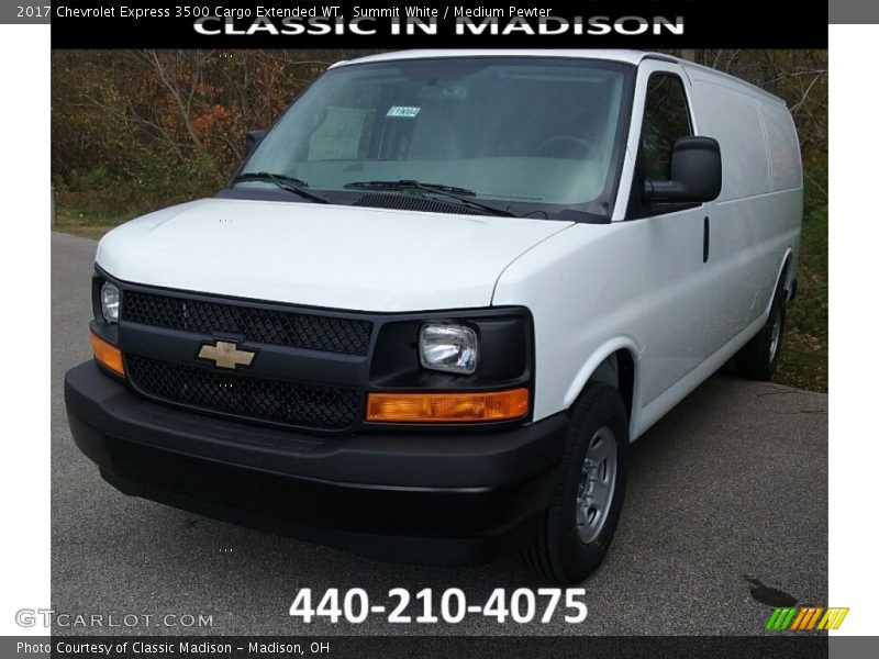 Summit White / Medium Pewter 2017 Chevrolet Express 3500 Cargo Extended WT
