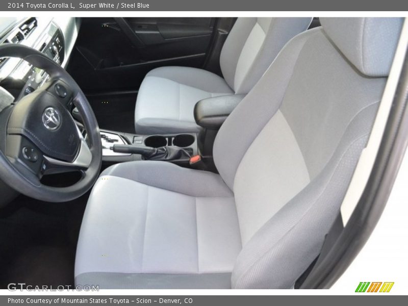 Super White / Steel Blue 2014 Toyota Corolla L