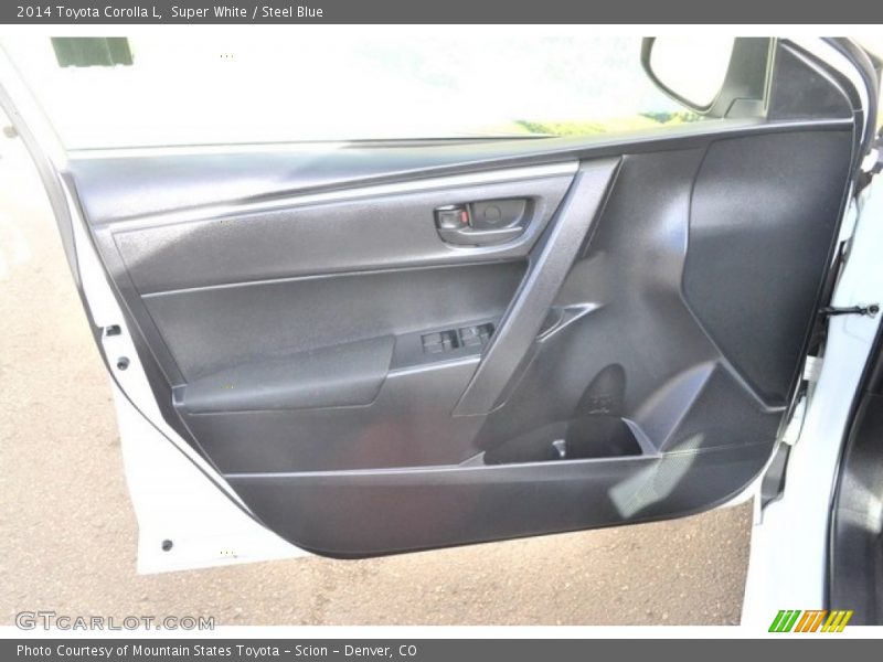 Super White / Steel Blue 2014 Toyota Corolla L
