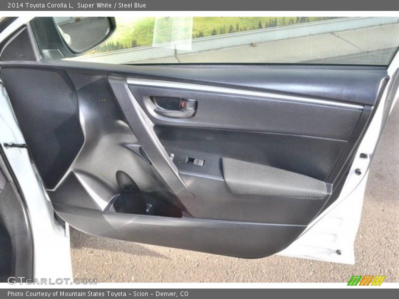 Super White / Steel Blue 2014 Toyota Corolla L